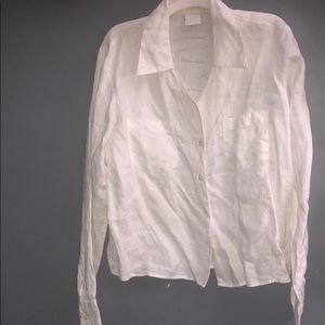 White Linen Work Blouse